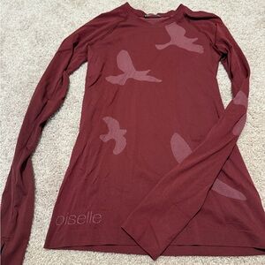 Oiselle Women's Flyte Burgundy Long Sleeve Tee - Size Small